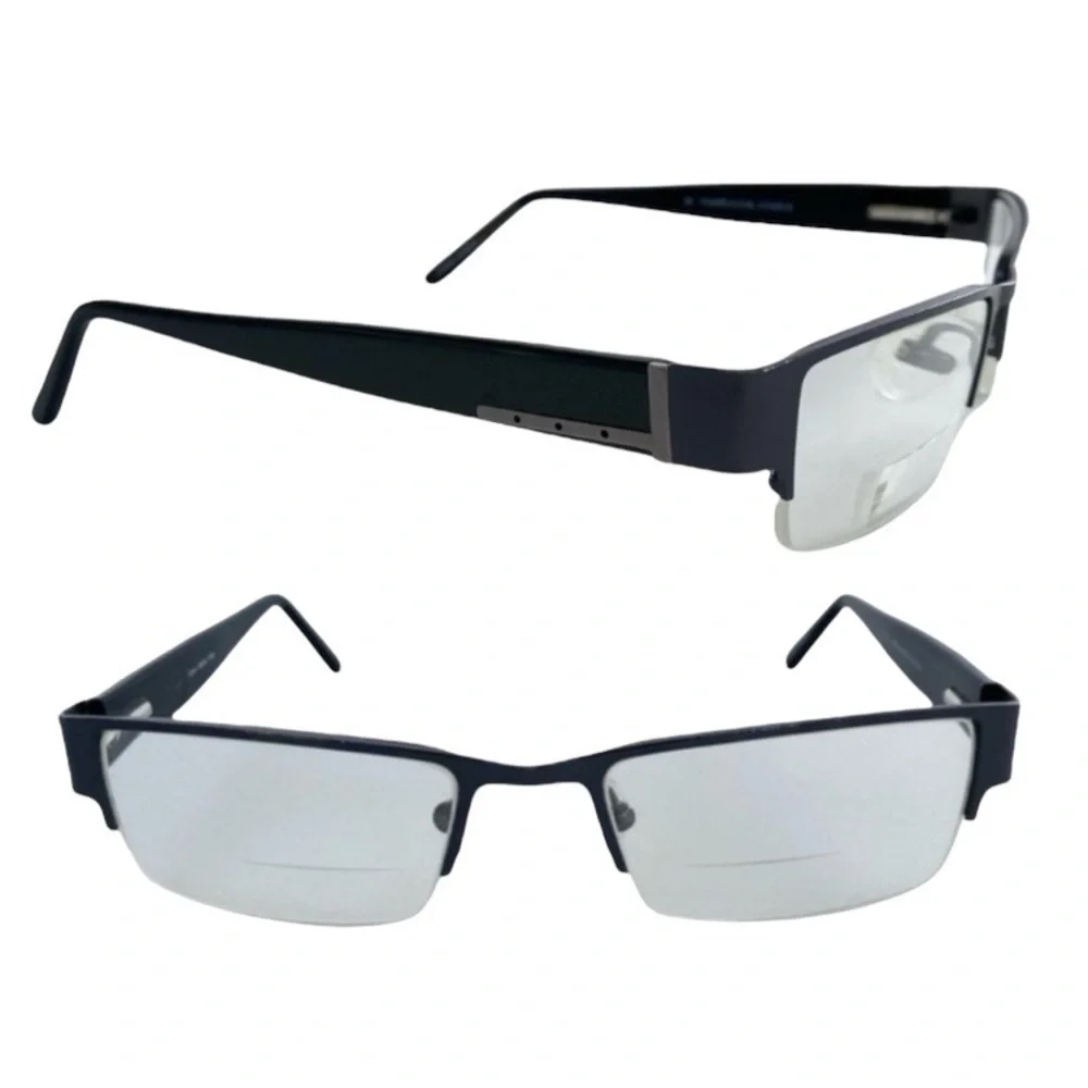 VanHeusen Studio Czar Gun 140 RX-Lens Eyeglasses Black Frames